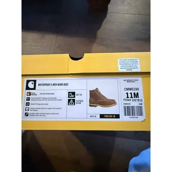Carhartt Soft Toe Brown Work Boot 6 Inch size 11 - Picture 2 of 4